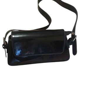 Classic Black Patent Shoulder Bag